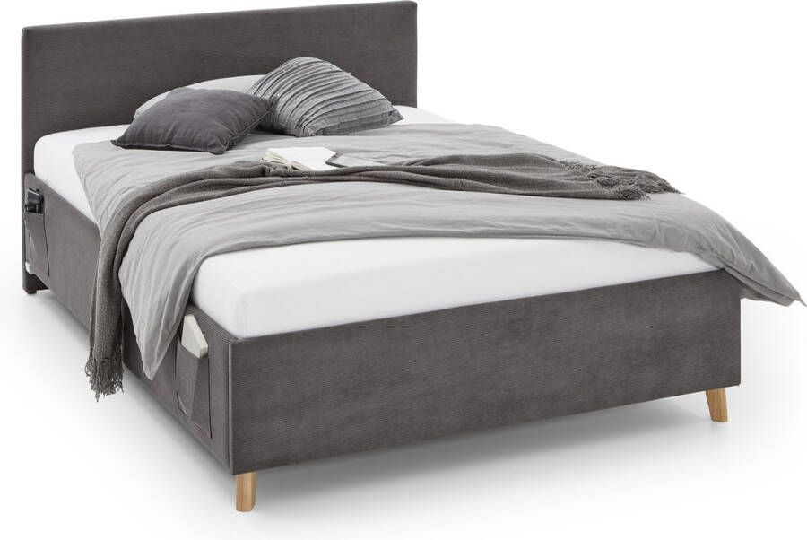 Meise.möbel Kinderledikant Blauw Bekleed bed naar keuze met bedkist tienerbed inclusief USB-aansluiting - Foto 11