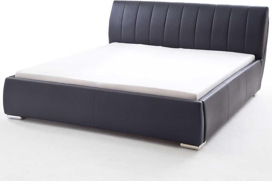 Meise Mobel Meise Möbel Bern Gestoffeerd bed metalen basis met chroom look hoofdeinde glad kunstleer - Foto 3