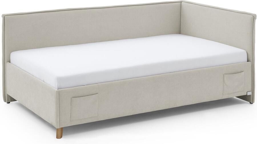 Meise EMOB Eenpersoonsbed Ollie Met rugleuning 120 x 200 cm Beigekleurig design Gestoffeerde twijfelaarbedden Beige Stof Gestoffeerde twijfelaarbedden Twijfelaar (120 cm breed) Normaal bed Op voorraad - Foto 2