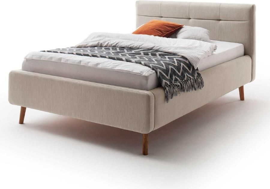 Meise EMOB Bed Laika 140x200cm met opbergruimte beige Gestoffeerde tweepersoonsbedden Beige Polyester Gestoffeerde tweepersoonsbedden Tweepersoons Normaal bed Op voorraad - Foto 3