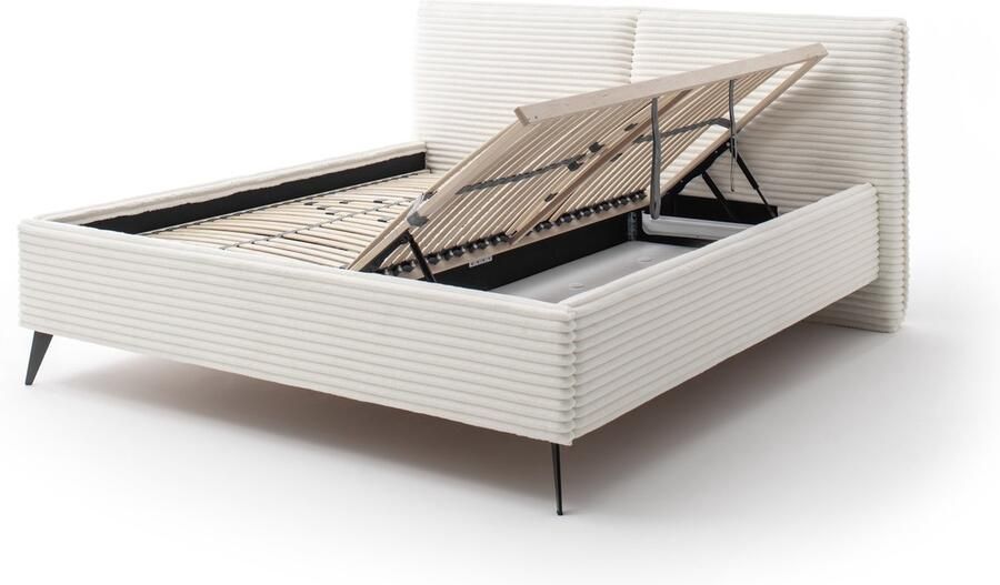 Meise EMOB Tweepersoonsbed Rasmus 180 x 200 cm Lichtbeige ontwerp Gestoffeerde tweepersoonsbedden Beige Stof Gestoffeerde tweepersoonsbedden Tweepersoons Normaal bed Op voorraad - Foto 11