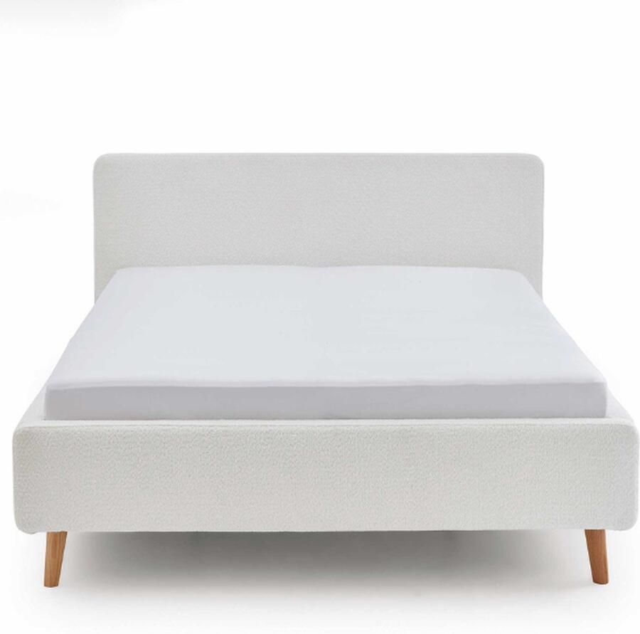 Meise EMOB Tweepersoonsbed Dalila 160x200cm teddystof wit Gestoffeerde tweepersoonsbedden Wit Polyester Gestoffeerde tweepersoonsbedden Tweepersoons Normaal bed Op voorraad - Foto 2