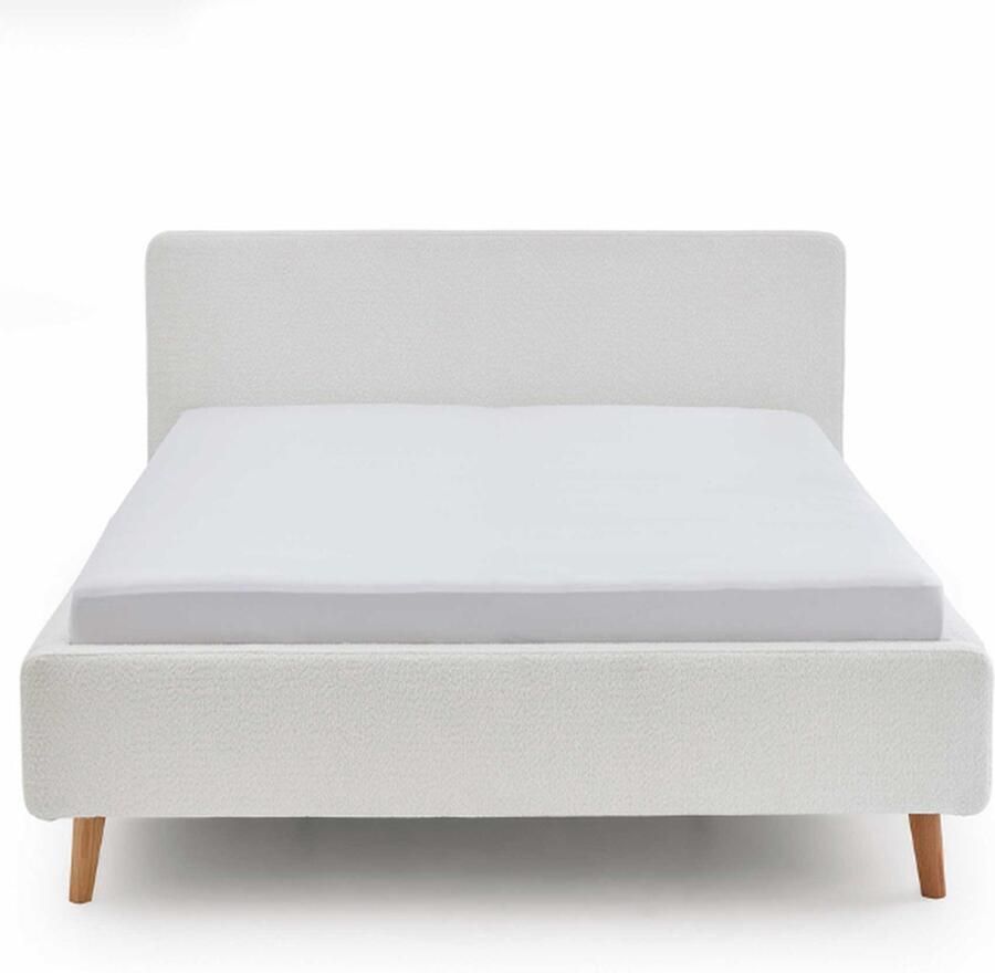 Meise EMOB Tweepersoonsbed Dalila 180x200cm teddystof met opbergruimte wit Gestoffeerde tweepersoonsbedden Wit Polyester Gestoffeerde tweepersoonsbedden Tweepersoons Normaal bed Op voorraad - Foto 2