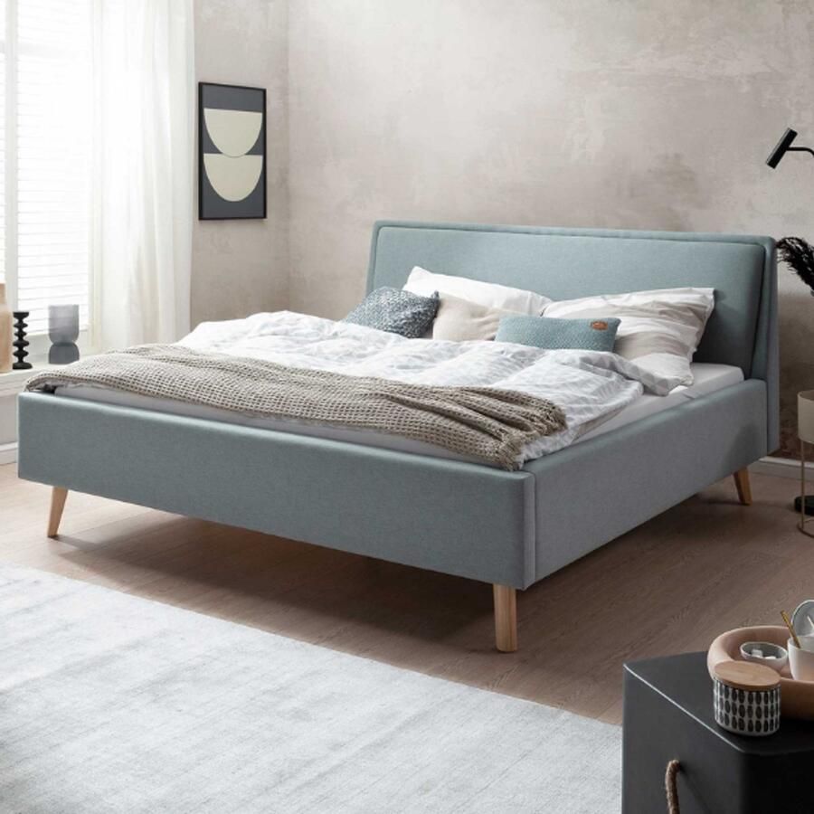 Meise.möbel Gestoffeerd bed Frieda naar keuze met lattenbodem en bedkist