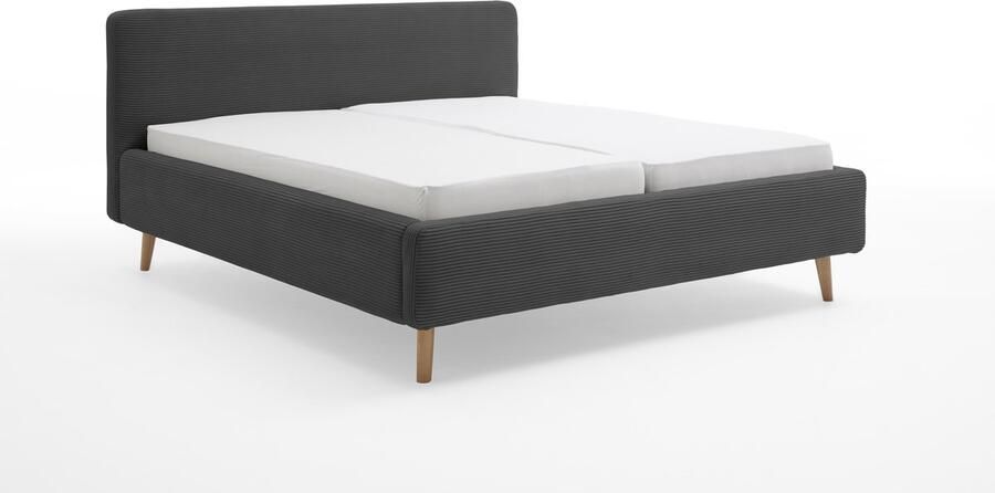 Meise Mobel Meise Möbel Mattis gestoffeerd bed houten basis hoofdbord glad - Foto 17