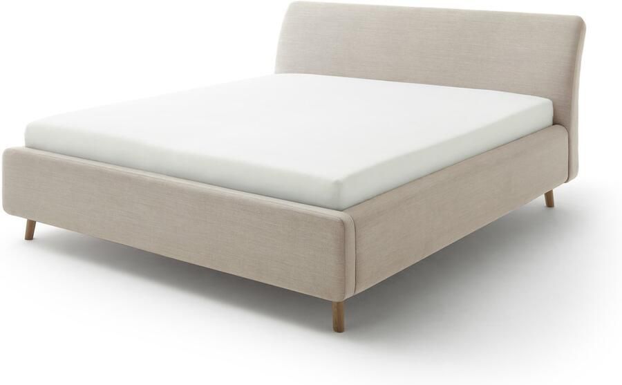Meise Mobel Meise Möbel Mila gestoffeerd bed met lattenbodem incl. houten lattenbodem hoofdbord glad