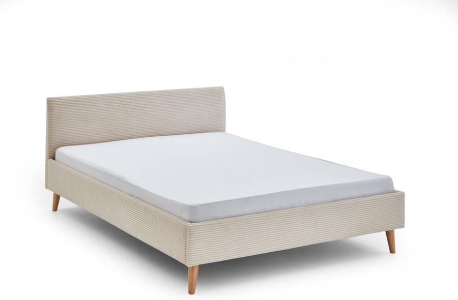 Meise Mobel Meise Möbel Wicki gestoffeerd bed houten basis hoofdbord glad 140x200 cm beige - Foto 11