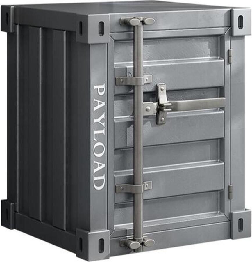 Melili Handgemaakte Metalen Kunst nachtkastje- bijzondere nachtkastje-Container industriële nachtkastje opbergplank met metalen frame- donker grijs uniek kerstcadeau