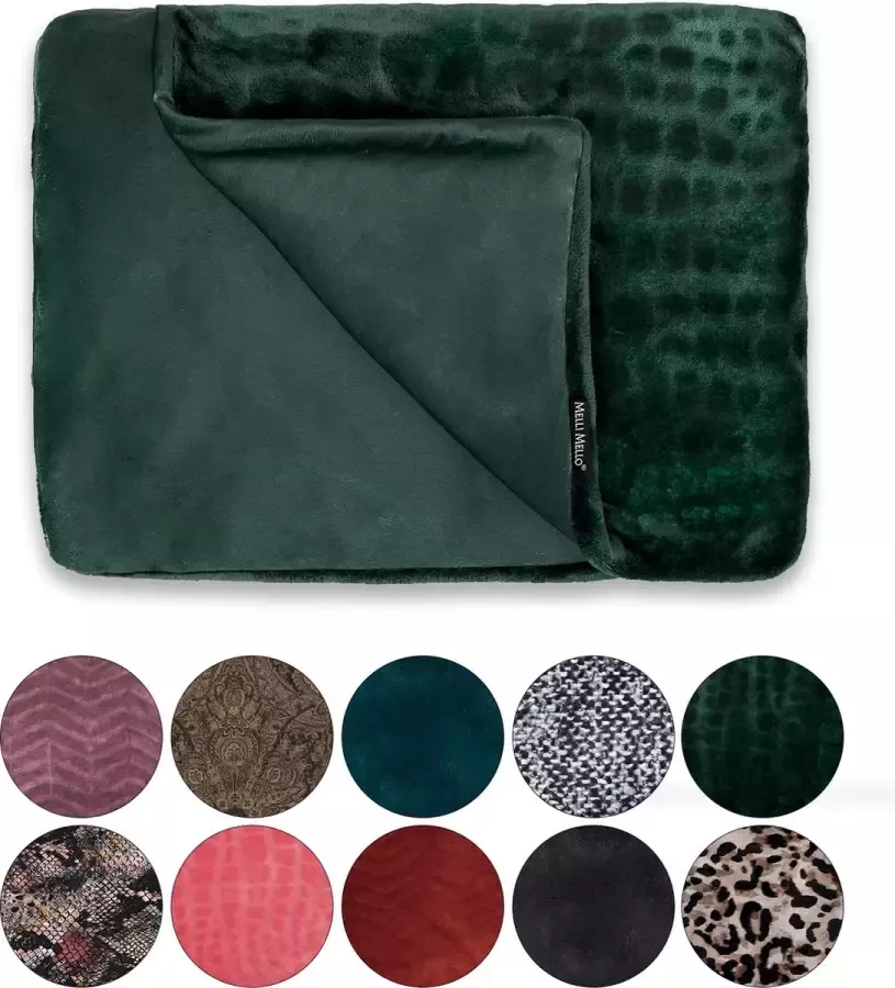 Melli Mello Luxe Plaid 130x170cm Groen -Luxe Fleecedeken: Plaid voor Stijlvolle Decoratie- Flanel Fleece Plaid voor Bank Bed en Decoratie Extra Zacht en Comfortabel Be My Baby - Foto 2