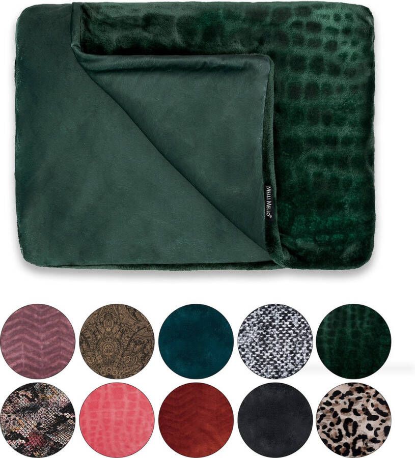 Melli Mello Luxe Plaid 130x170cm Groen -Luxe Fleecedeken: Plaid voor Stijlvolle Decoratie- Flanel Fleece Plaid voor Bank Bed en Decoratie Extra Zacht en Comfortabel Be My Baby
