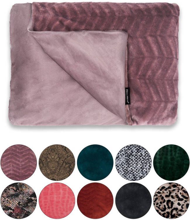 Melli Mello Luxe Plaid 130x170cm Oud Roze Flanel Fleece Plaid voor Bank Bed en Decoratie Extra Zacht en Comfortabel A Kind Of Magic