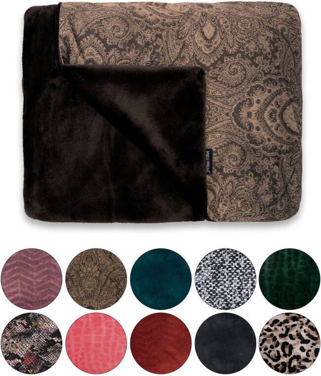 Melli Mello Luxe Plaid 130x170cm Printed- Luxe Fleecedeken: Plaid voor Stijlvolle Decoratie- Flanel Fleece Plaid voor Bank Bed en Decoratie Extra Zacht en Comfortabel Paisley World
