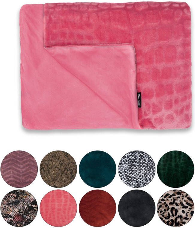 Melli Mello Luxe Plaid 130x170cm Roze- Luxe Fleecedeken: Plaid voor Stijlvolle Decoratie- Flanel Fleece Plaid voor Bank Bed en Decoratie Extra Zacht en Comfortabel Sweet Escape