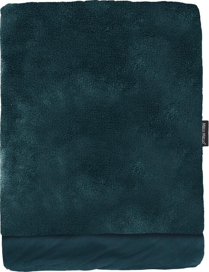 Melli Mello Luxe Plaid 130x170cm Petrol- Luxe Fleecedeken: Plaid voor Stijlvolle Decoratie- Flanel Fleece Plaid voor Bank Bed en Decoratie Extra Zacht en Comfortabel Love story