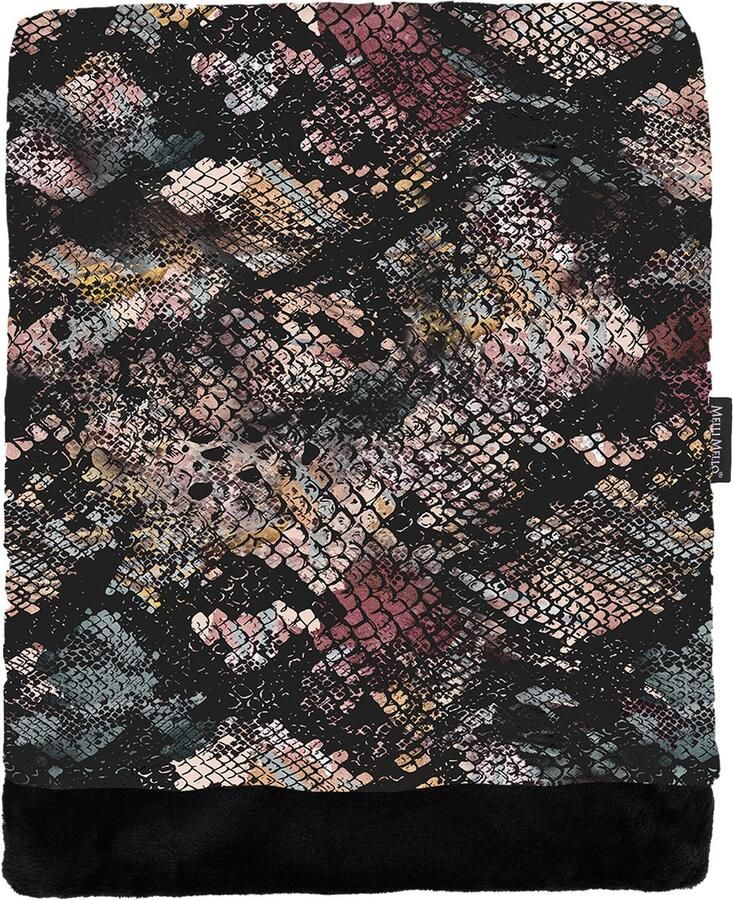 Melli Mello Luxe Plaid 130x170cm Slangenprint Luxe Fleecedeken: Plaid voor Stijlvolle Decoratie- Flanel Fleece Plaid voor Bank Bed en Decoratie Extra Zacht en Comfortabel- Keep Me Wild