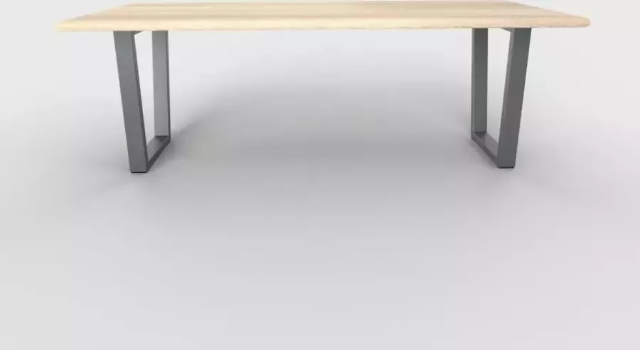 Meneer van Hout Concept Boot Eettafel 220 x 100 cm Matte lak Zwarte poedercoating