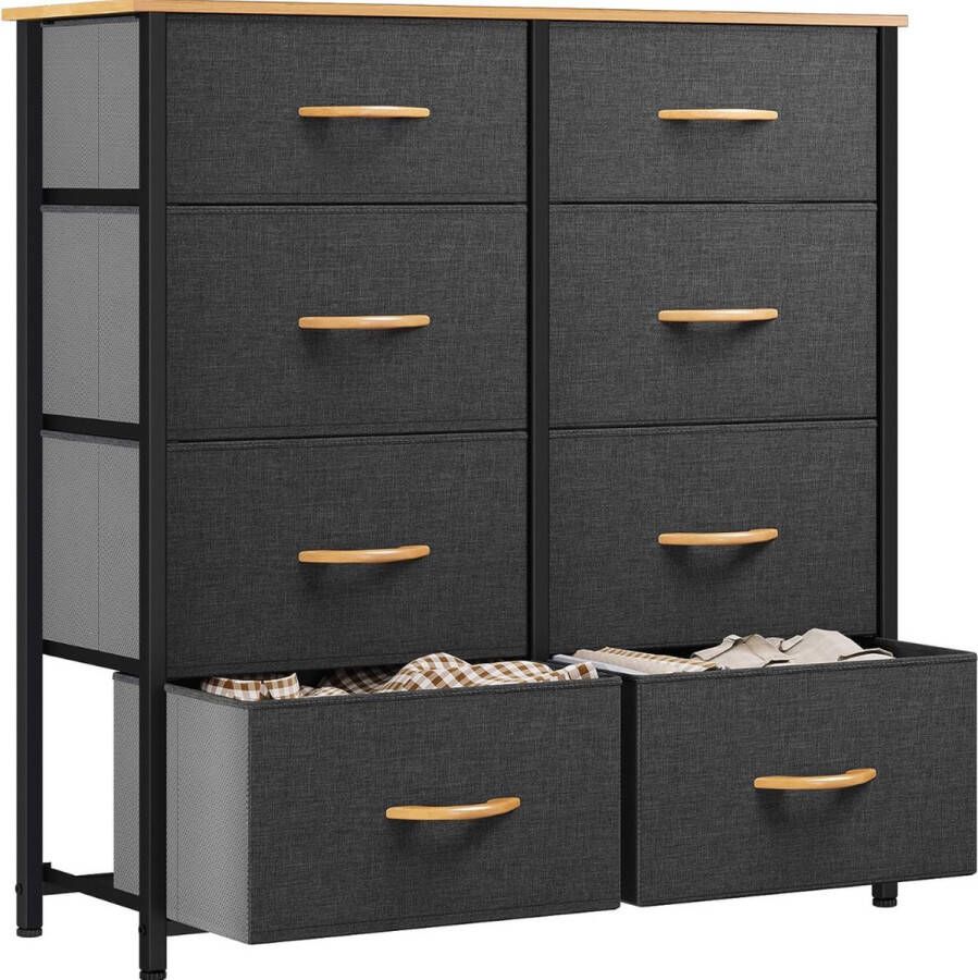 Menoza Dressoir 8 Lades Kledingkast Slaapkamer Kast Dressoir Zwart Luxe Design