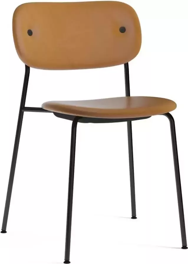 Audo Copenhagen Co eetkamerstoel gestoffeerd leder Dakar 0250 zwart