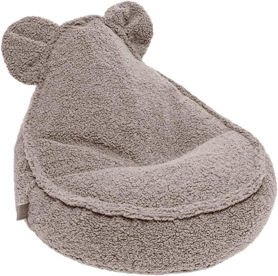 MEOWBABY Kinder Zitzak – Bearly Sako Bag Teddy Grijs – Comfortabele Poef met Wasbare Hoes