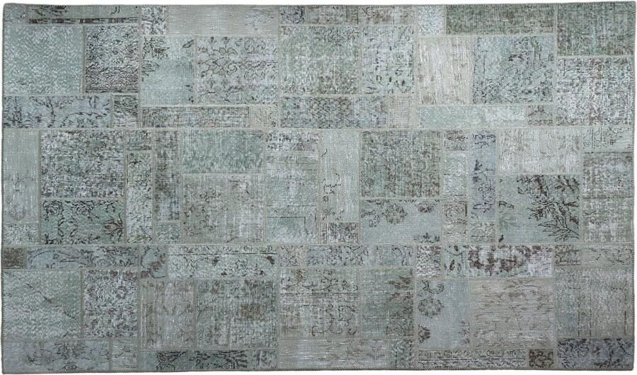 Mepel living Vintage Vloerkleed 160x230 Groen Blauw Uniek Handgemaakt Laagpolig Anti slip Natuurlijke Katoen Cadeau voor vrauw