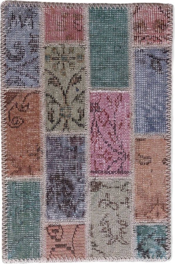 Mepel living Patchwork Vloerkleed 40x60 multicolor Klein Uniek handgemaakt voor in de gang badkamer