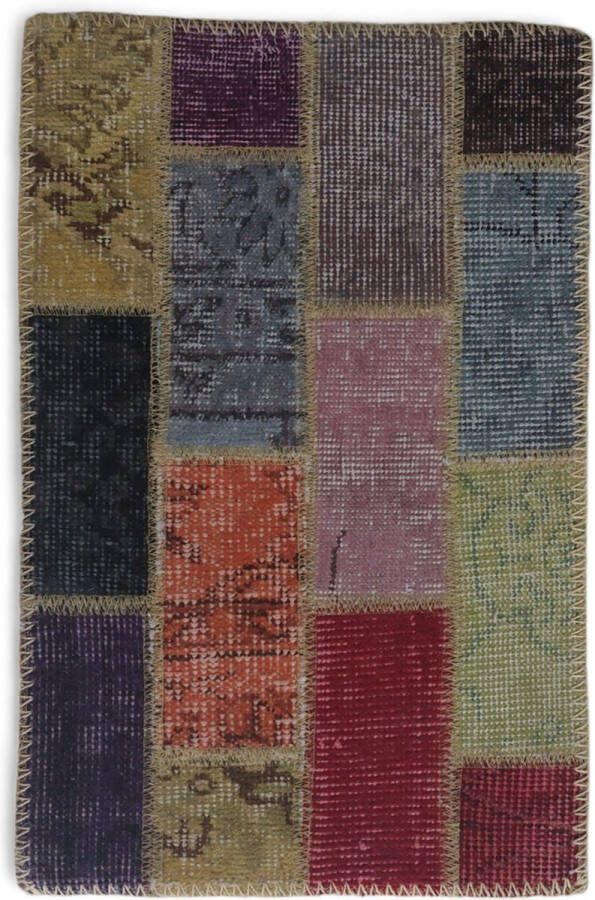 Mepel living Patchwork Vloerkleed 40x60 vintage colors Klein Uniek handgemaakt voor in de gang badkamer