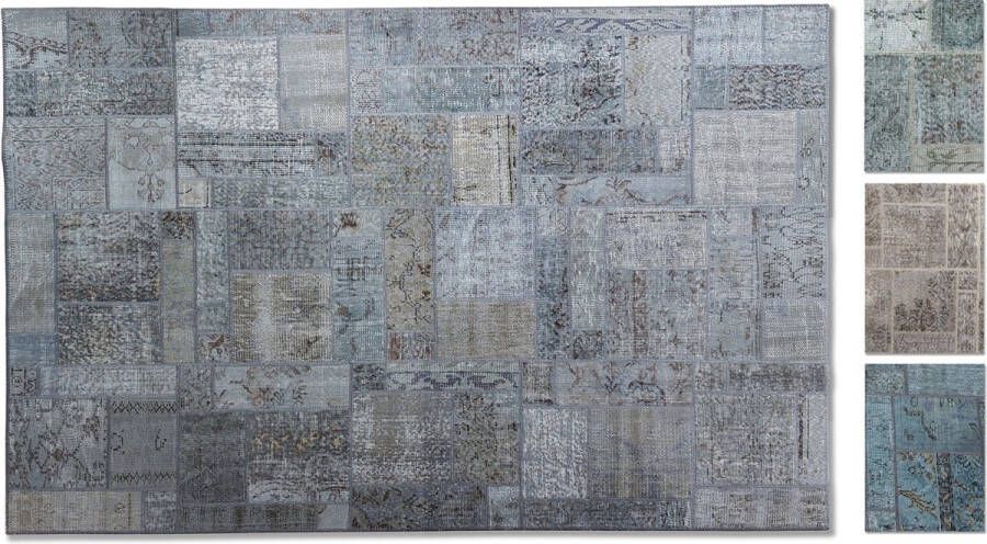 mepel living Vintage Vloerkleed 170x240 Grijs Uniek Handgemaakt Wol Cadeau voor vrouw