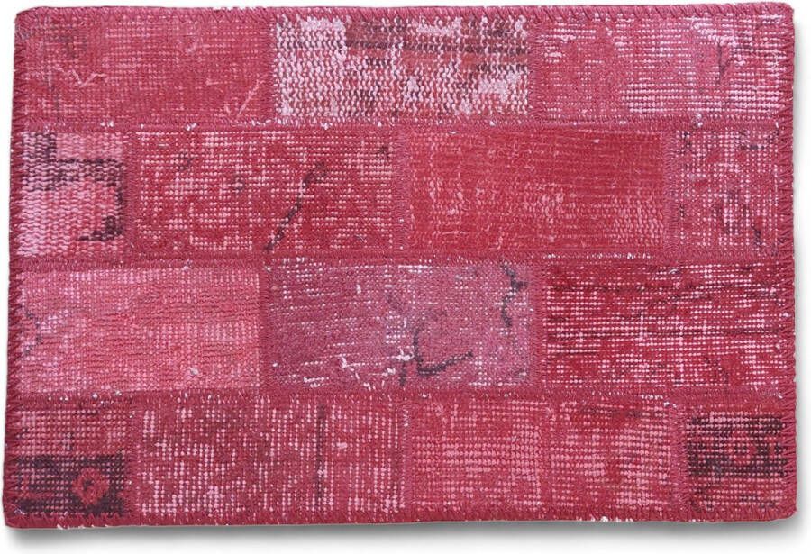 Mepel living Vintage Vloerkleed 40x60 rood Klein Uniek handgemaakt voor in de gang badkamer