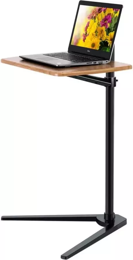 Merah Premium Bedtafel voor op bed Bijzettafel en Laptop Standaard houtkleur Laptoptafel Verstelbaar en Inklapbaar Side Table