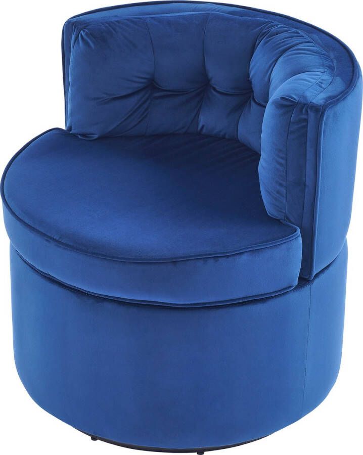Merax 360¬∫ Draaibaar Fauteuil Relaxstoel Draaibare Stoel met Lendekussen Blauw