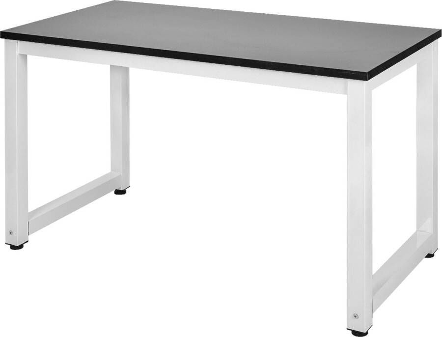 Merax Bureau 120 x 60 cm Computertafel Tafel Wit met Zwart Tafelblad