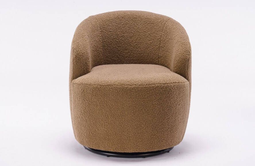 Merax Draaifauteuil met Armleuningen Fauteuil Teddy Draaibaar Stoel Bruin