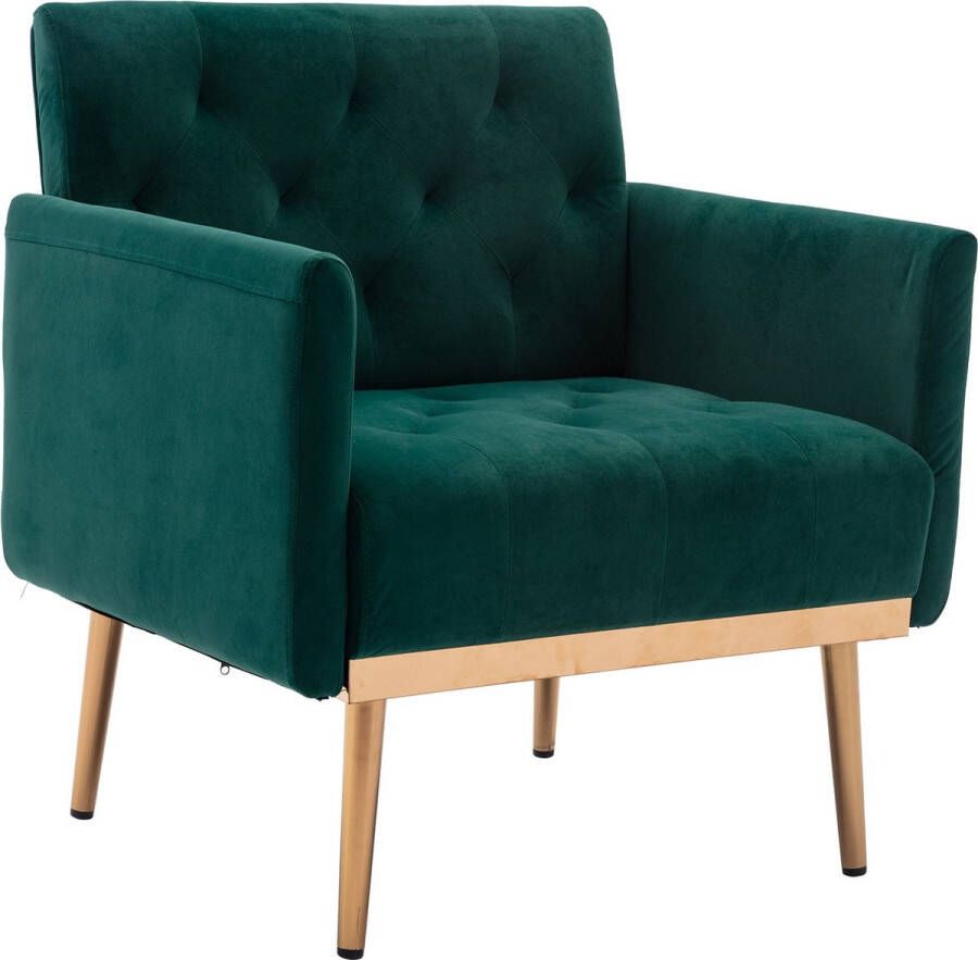 Merax Fauteuil Gestoffeerde Fauteuil Accent Stoel Loungestoel Binnen Groen