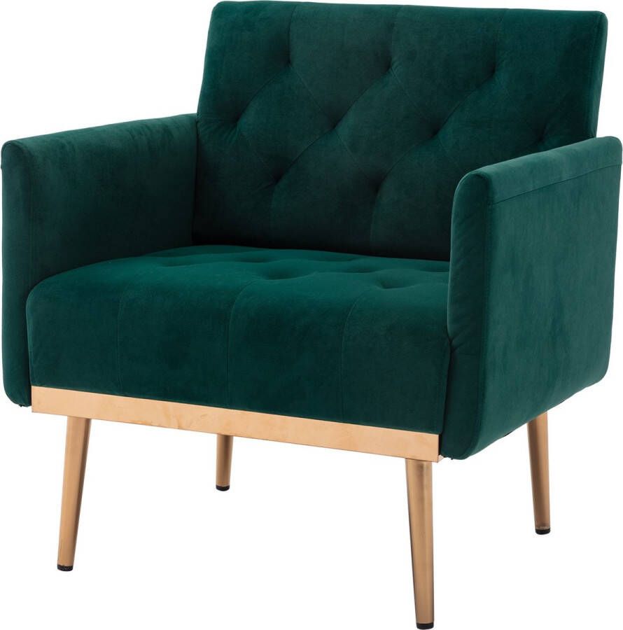 Merax Fauteuil Gestoffeerde Fauteuil Accent Stoel Loungestoel Binnen Groen