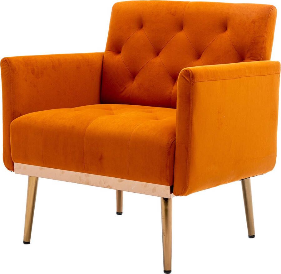 Merax Fauteuil Gestoffeerde Stoel Loungestoel Binnen Accent Stoelen Oranje