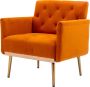 Merax Fauteuil Gestoffeerde Stoel Loungestoel Binnen Accent Stoelen Oranje - Thumbnail 1