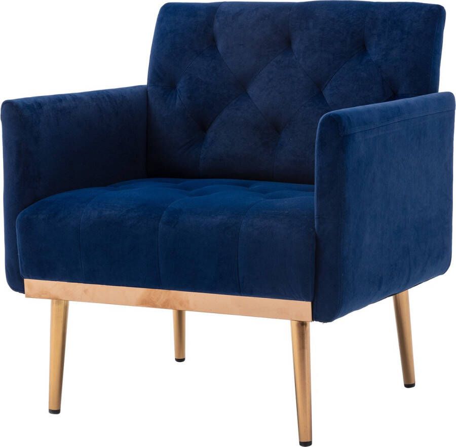 Merax Fauteuil Loungestoel Binnen Gestoffeerde Stoel Accent Stoelen Blauw