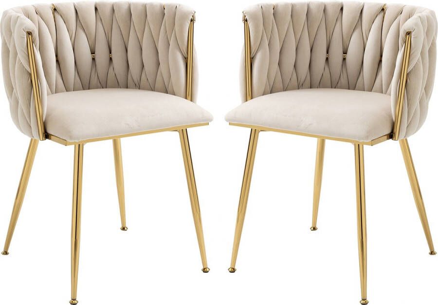 Morlooks Vrije tijd eetkamerstoelen Accent stoel Fluwelen Accent Lounge stoel met ijzeren metalen voeten 2PC SET