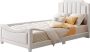 Merax Gestoffeerd Eenpersoonsbed 90x200 Flanellen Bed Kinderbed met Plank Beige - Thumbnail 2