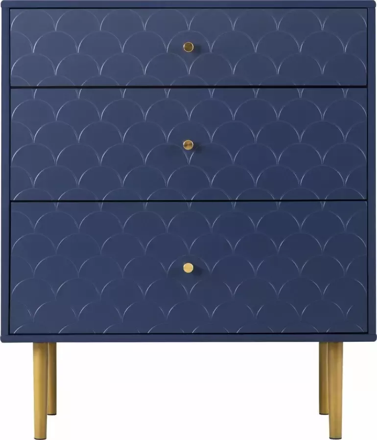 Merax Ladekast Ladekastje met 3 Lades Commode Marineblauw