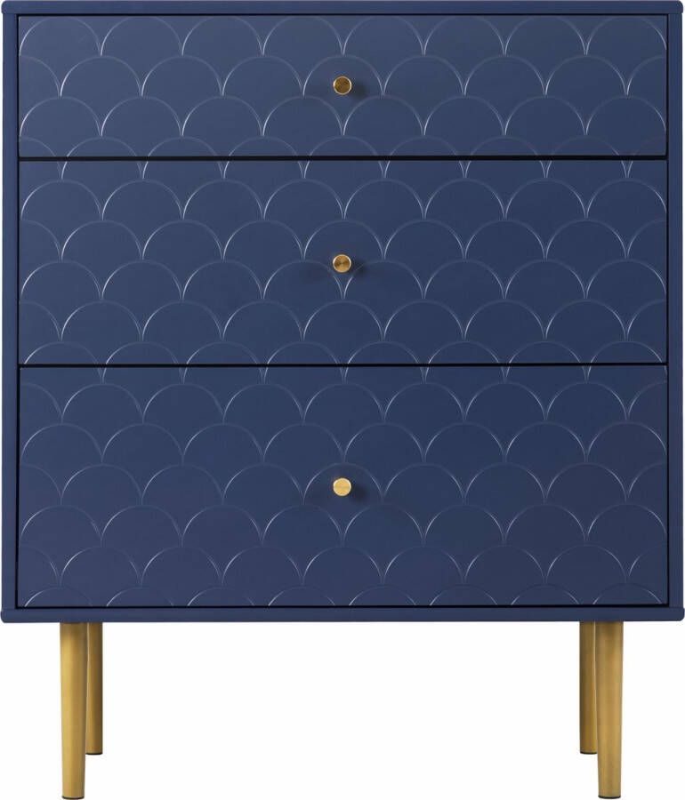 Merax Ladekast Ladekastje met 3 Lades Commode Marineblauw