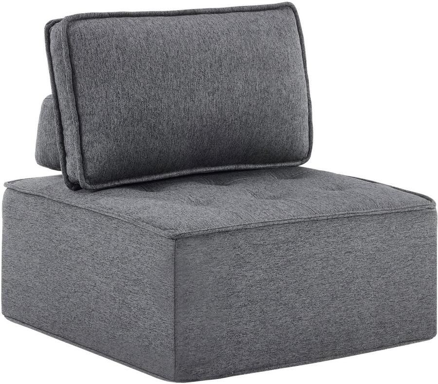 Merax 1-Zitsbank Donkergrijs – Kleine Fauteuil voor Woonkamer – Compact Slaapkamerstoel – Comfortabele Sessel voor Kinderkamer en Gastenverblijf