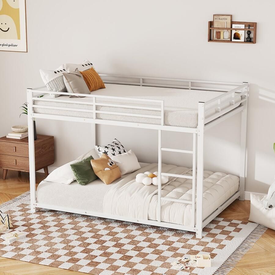 Merax 140x200 cm kinderbed stapelbed klassiek model wit zonder matras