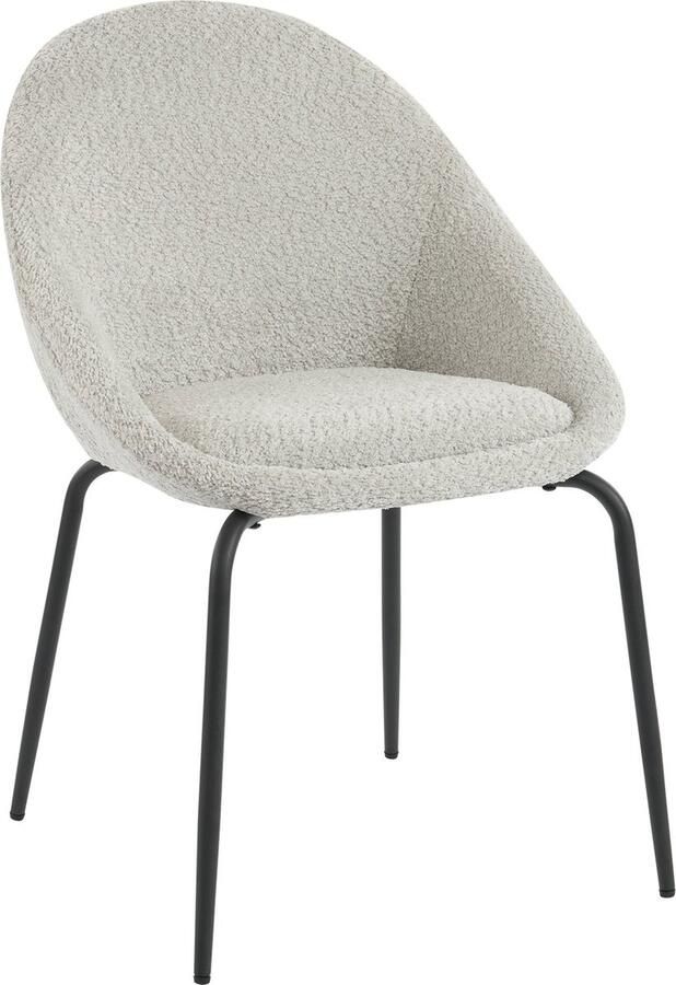 Merax 2-delige moderne bouclé stoelen set in grijs – met metalen frame en verstelbare voetdoppen ideaal voor thuisgebruik - Foto 2