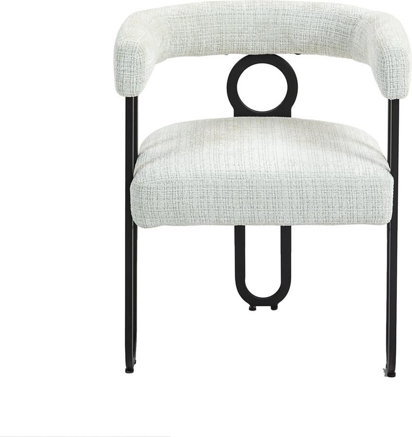 Merax 2-delige Set Chenille Eetkamerstoelen Luxe Design met Ronde Rugleuning Comfortabele Moderne Stoelen voor Eetkamer Woonkamer en Kantoor