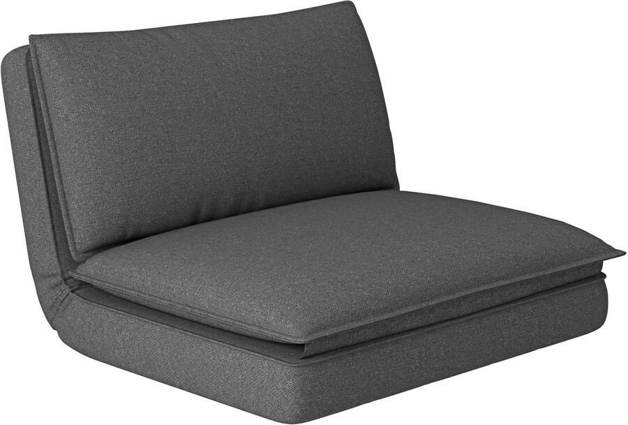 Merax 4 In 1 Bodemsofa Donkergrijs Leinenlook Klapbare Slaapbank Logeerbed Zonder Montage 207 cm