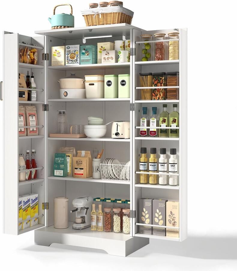 Merax Boekenkast Europees Boogdesign – 5 Lagen Open Kast – Handgelakte Metalen Frame – Ronde Antislip Voet – Geschikt voor Woonkamer Kantoor Slaapkamer