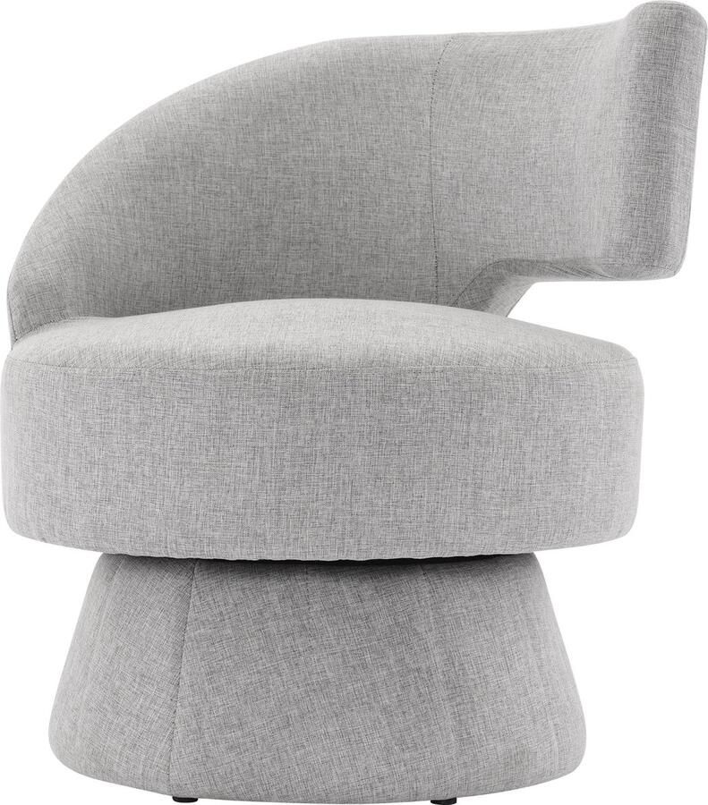 Merax Comfortabele 77 cm Hoge Draaifauteuil 360° Rotatie Zachte 22cm Dikke Kussens Verstelbare Schroefpoten Belastbaar tot 100kg Lounge- en Relaxstoel Grijs