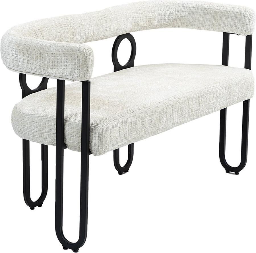 Merax 2-Persoons Sofa – Beige – Uniek Design – Comfortabel & Stijlvol – Moderne Bank voor Woonkamer