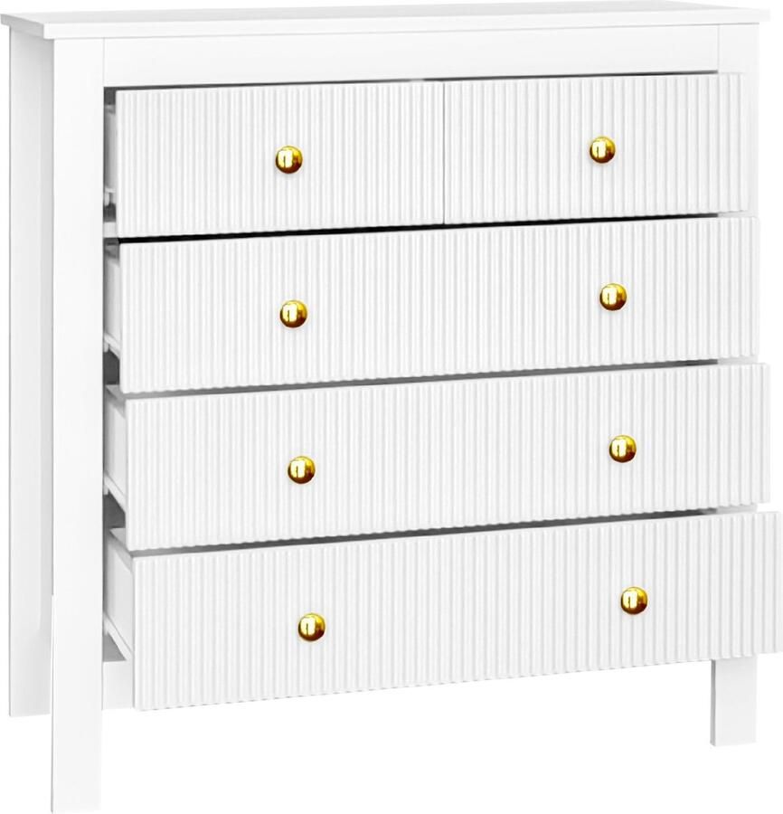 Merax dressoir met speciale deuren en gouden grepen – multifunctionele kast als dressoir schoenenkast en kaptafel - Foto 2